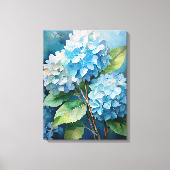 Toile Trio de Tranquilité : Hortensias Bleus (Recto)