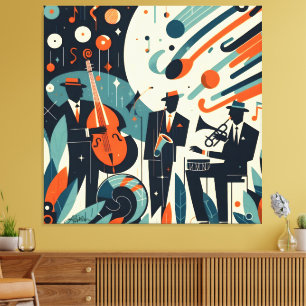 Toile Trio du Jazz Age du Milieu du Siècle Moderne