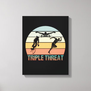 Toile Triple Menace - Coucher de soleil de triathlon