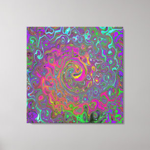 Toile Trippy Hot rose Abstrait Retro Liquid Swirl