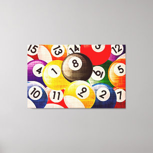 Toile Triptyque Collage Billiards