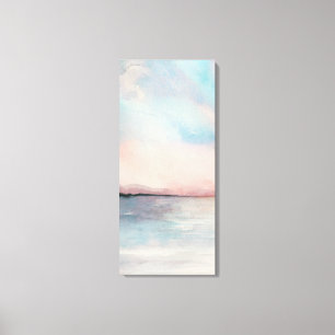 Toile Triptyque du coucher de soleil sur la mer - Aquare