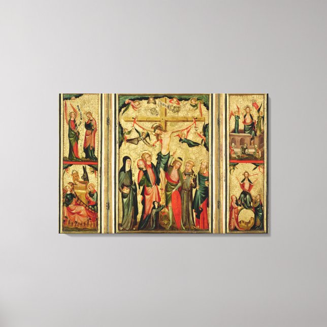 Toile Triptyque représentant la Crucifixion du Christ (Recto)