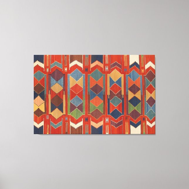 Toile Triptyque turc contemporain Kilim Motif (Recto)