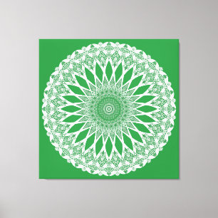 Toile Tristyns d'algues vertes Mandala