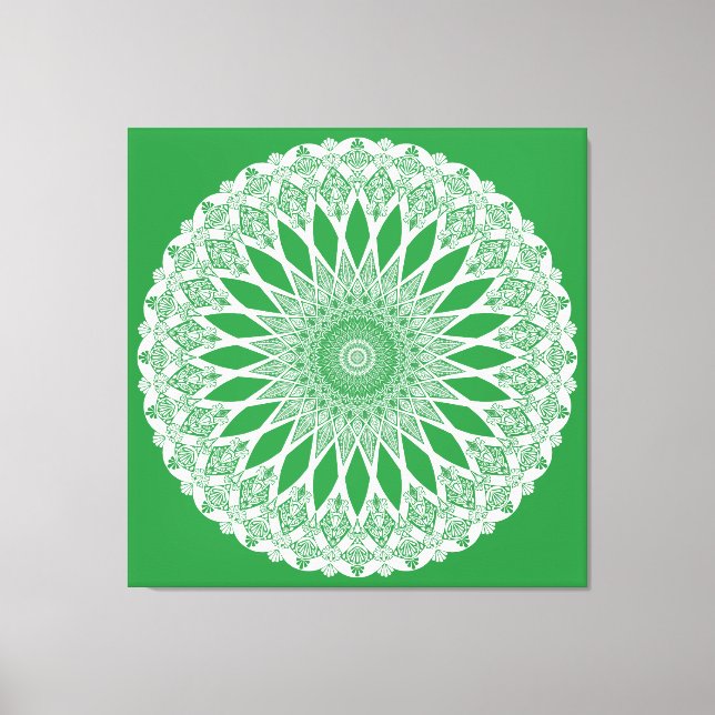 Toile Tristyns d'algues vertes Mandala (Recto)