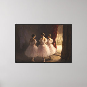 Toile Trois ballerines dans les coulisses