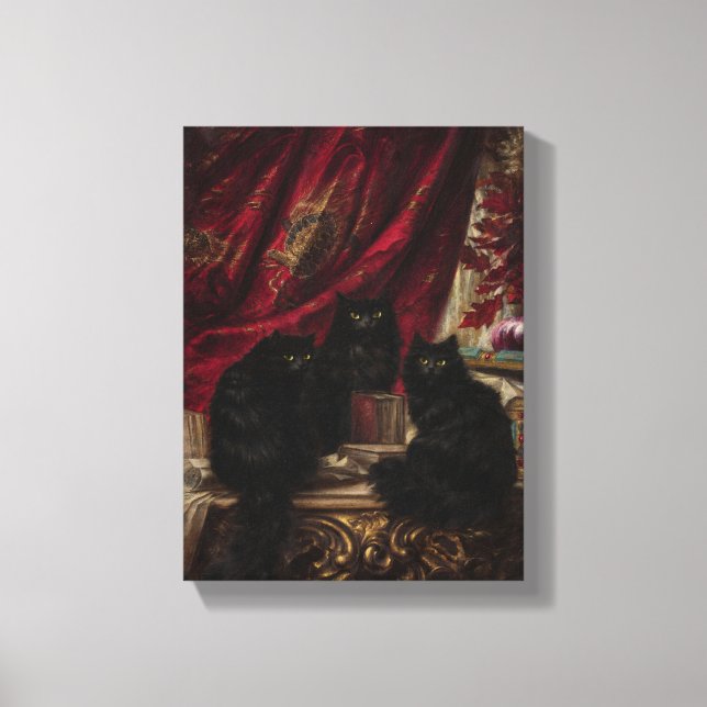 Toile Trois chats noirs (Recto)