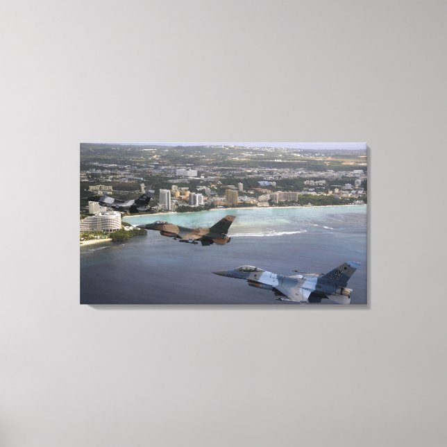 Toile Trois Faucons F-16 volent en formation (Recto)