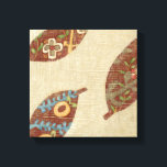 Toile Trois Feuilles sur l'Arrière - plan Texture Linen<br><div class="desc">Les meilleures choses arrivent en trois ! Placés sur un arrière - plan de lin,  ces feuilles semblent flotter vers le sol dans un tumble automnal. Attrapez-les et placez-les sur votre mur aujourd'hui !</div>