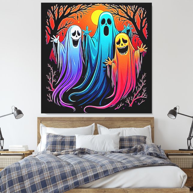 Toile Trois modèles Éffrayants d'Halloween (Insitu(Chambre))