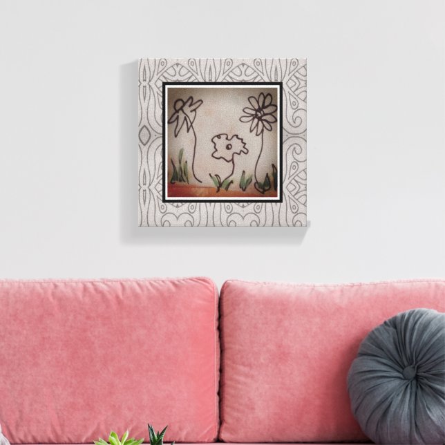Toile Trois petites fleurs Santelmo (Insitu(Salon))