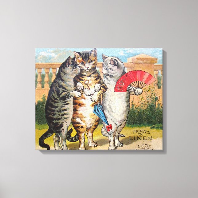 Toile Trois Petits Chatons Illustration de Mère l'Oie (Recto)