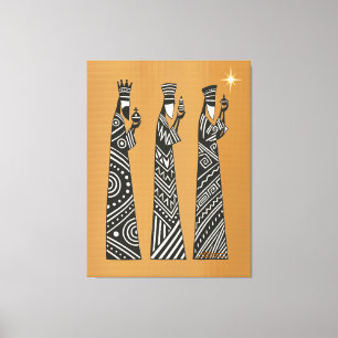Toile Trois Sages Hommes Noël Nativité en Noir & Blanc