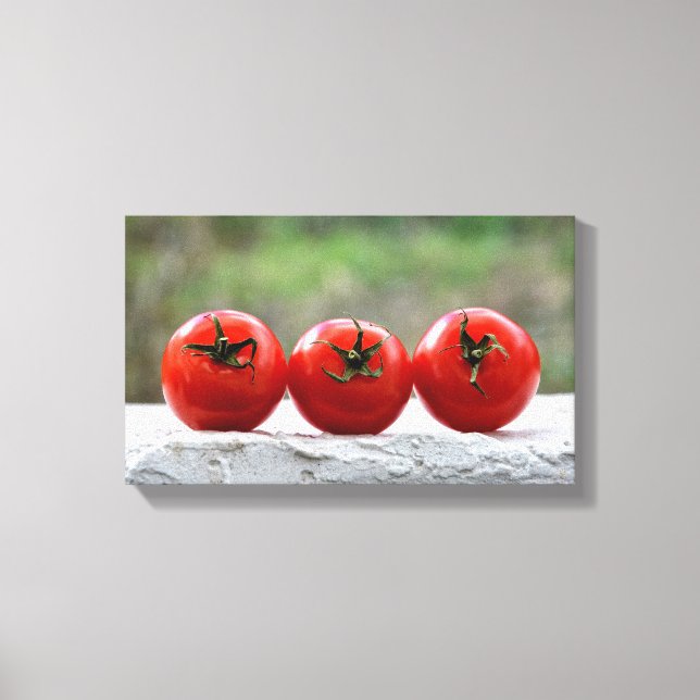 Toile Trois tomates sur le mur (Recto)