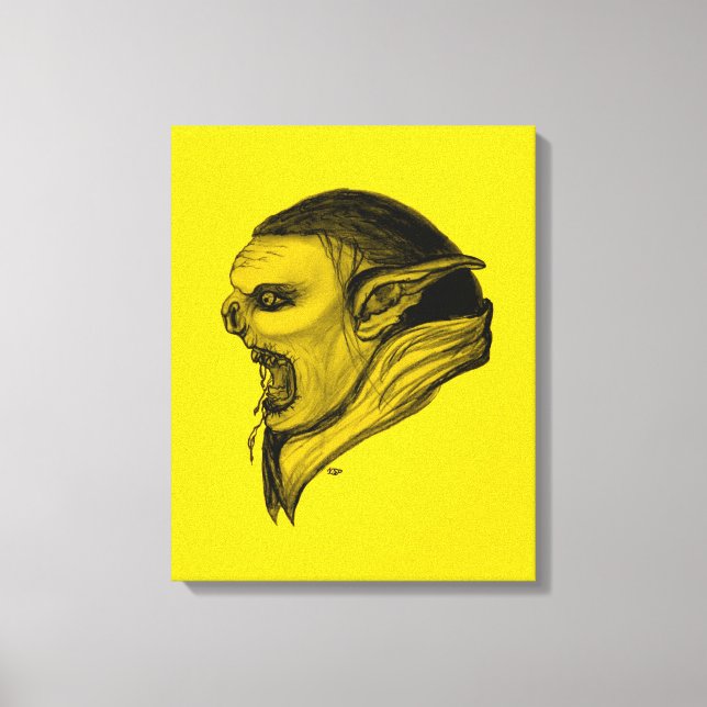 Toile Troll schwarz gelen design (Recto)