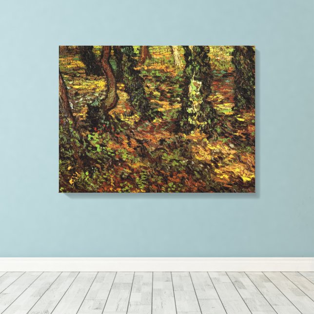 Toile Troncs d'arbres au lierre par Vincent van Gogh (Insitu (Plancher de Bois))