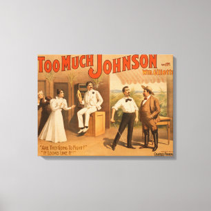 Toile "Trop de Johnson" - deux hommes combattant le