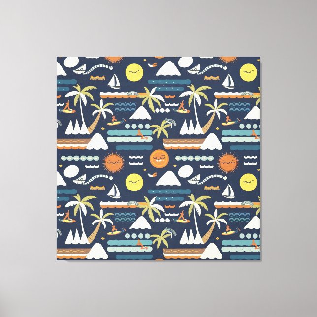 Toile Tropical Beach Fun Motif (Recto)