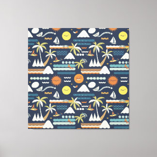 Toile Tropical Beach Fun Motif