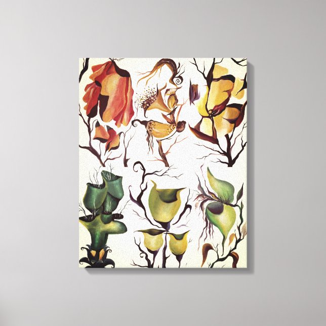 Toile Tropical Exotic Jungle Rare Aquarelle Fleurs (Recto)