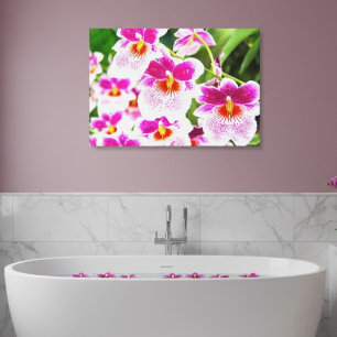 Toile Tropical Fuchsia Orchids Wrapped Canvas