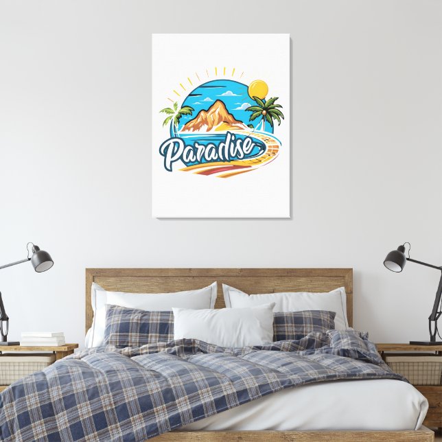 Toile Tropical Paradise Island Logo Art (Insitu(Chambre))