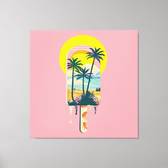 Toile Tropical Summer Sunset Sweets Paradise (Recto)