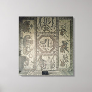 Toile Trottoir de mosaïque de la villa romaine au bas