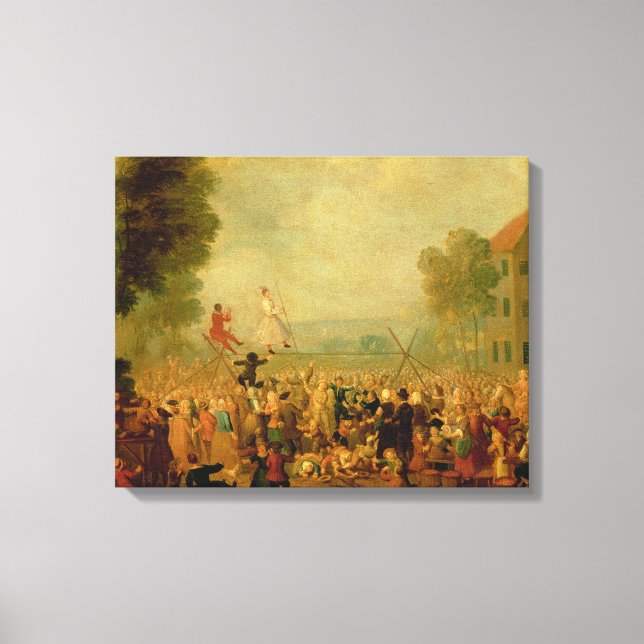 Toile Troupe d'acteurs jouant sur une corde raide (Recto)