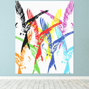 Toile Troupeau vibrant en mouvement