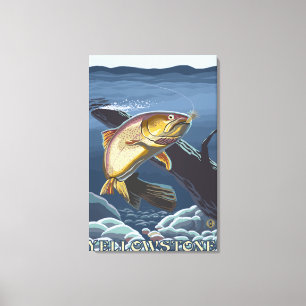 Toile Truite pêchant la section transversale 5