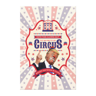 Toile Trump est un clown - Poster du cirque Vintage