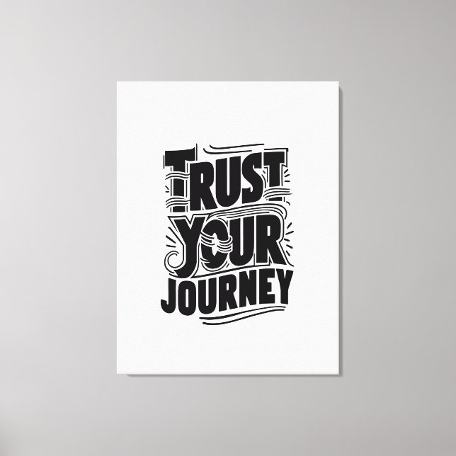 Toile Trust Your Journey Vertical Typography Art (Recto)