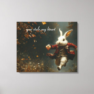 Toile Tu as volé mon coeur, le lapin voleur de coeur