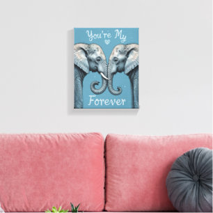Toile Tu es mon éléphant d'amour romantique pour toujour