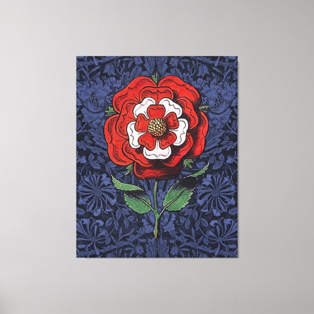 Toile Tudor Rose rouge et blanc (Recto)