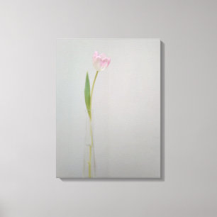 Toile Tulipe blanche rose dans le vase