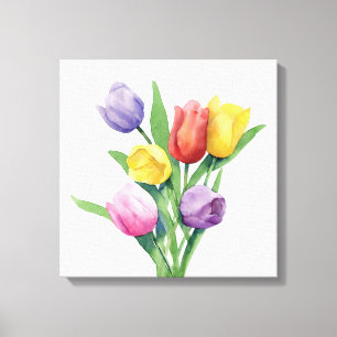 Toile Tulipes couleur aquarelle