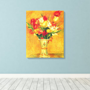 Toile Tulipes par Pierre Renoir, Art Impressionniste Vin