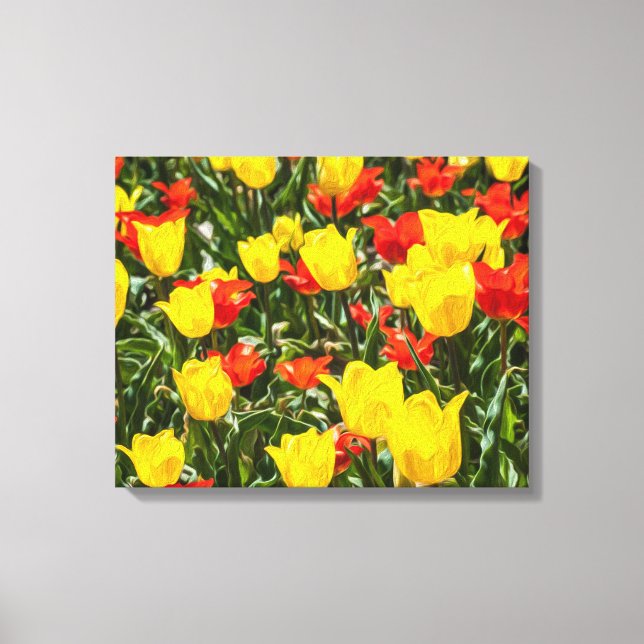 Toile Tulipes rouges et jaunes (Recto)