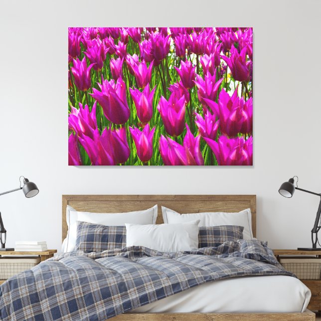 Toile Tulipes violettes dans Keukenhof Holland Premium W (Insitu(Chambre))