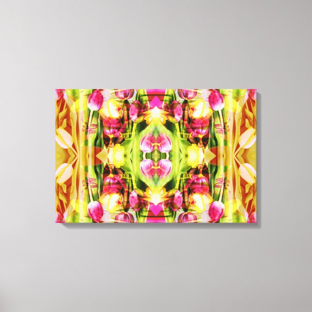 Toile TULIPS - Tulipes colorées d'art fractal - (Recto)
