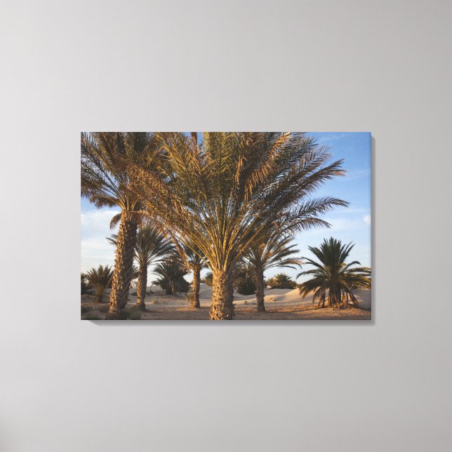 Toile Tunisie, désert du Sahara, Douz, Grande Dune, palm (Recto)