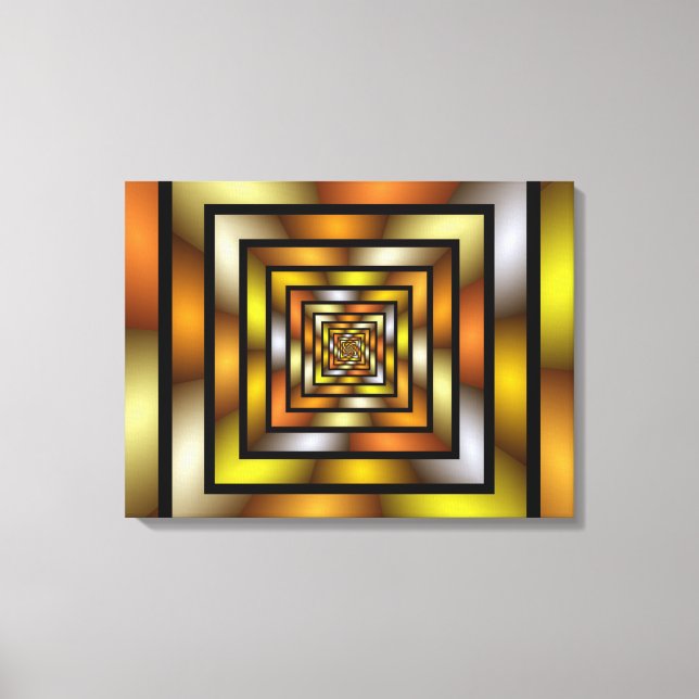 Toile Tunnel lumineux coloré Trippy Fractal Graphisme (Recto)