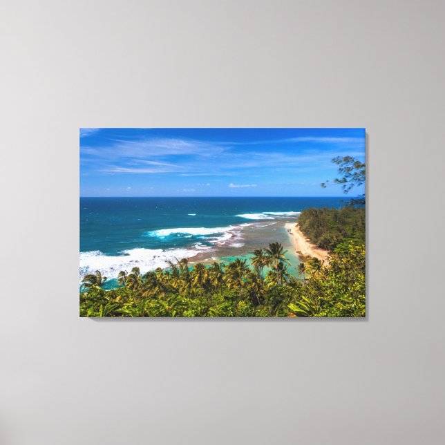 Toile Tunnels Beach vu depuis le sentier Kalalau (Recto)