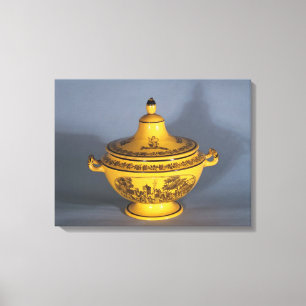 Toile Tureen avec design d'impression noir, c.1820