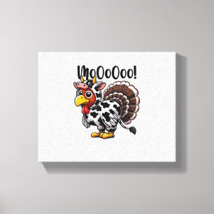 Toile Turquie Moo Drôle Turquie vache Thanksgiving