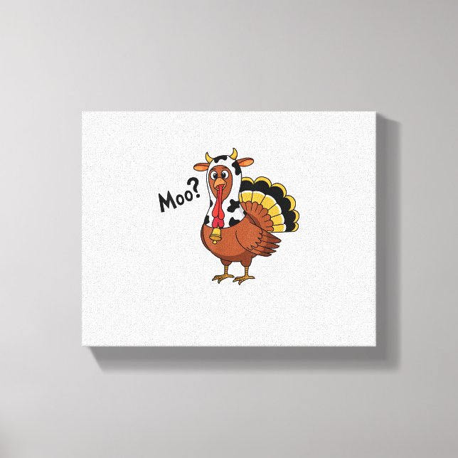 Toile Turquie Moo Vache drôle Thanksgiving Performance S (Recto)