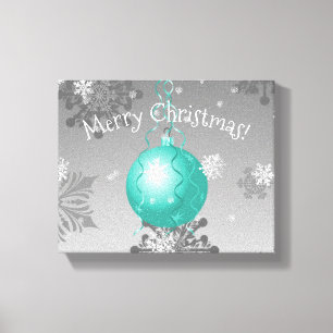 Toile Turquoise Fancy Canvas ornement de Noël Imprimer